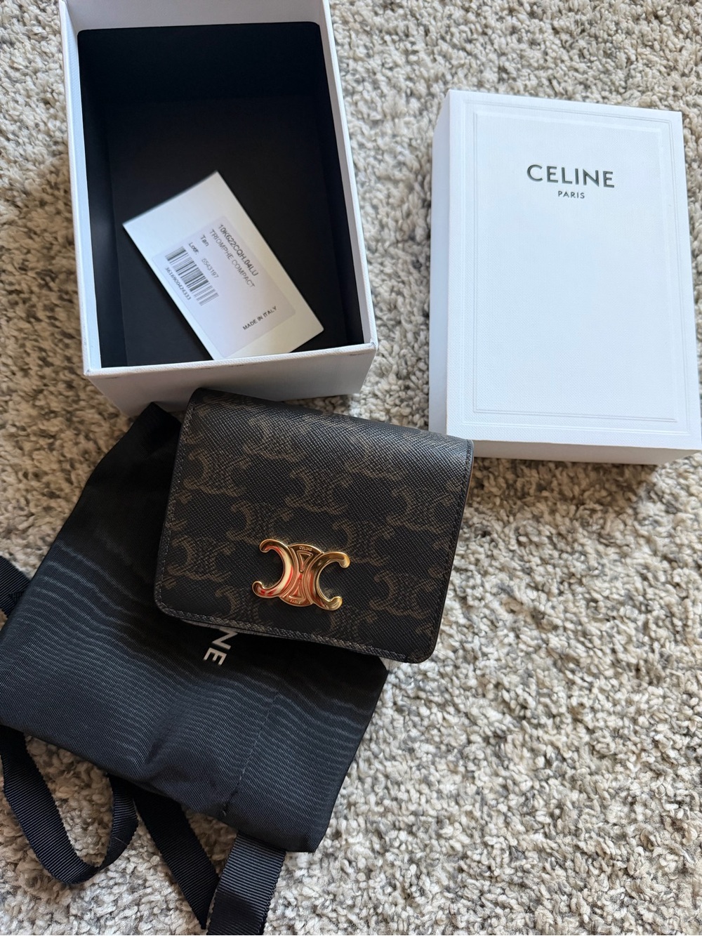 CELINE SMALL FLAP WALLET TRIOMPHE IN TRIOMPHE CANVAS